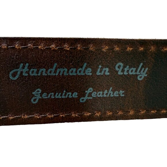 Mara Giordani Genuine Leather Dress Belt Men’s 32/80 Brown Handmade in Italy - Picture 6 of 8
